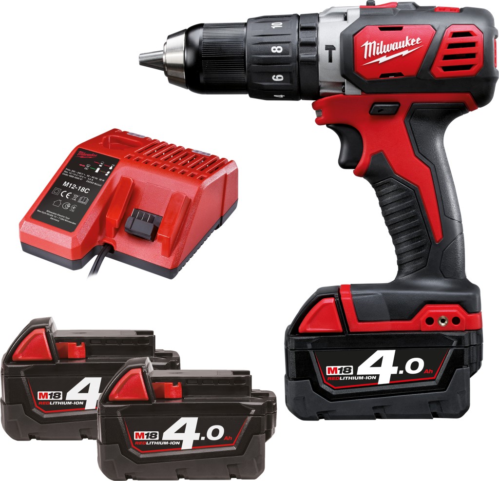 Milwaukee M18 Slagboremaskine - 18V BPD-403C med 3x4,0Ah batterier