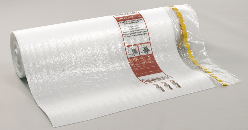 Bygma parketunderlag med dampspærre 2mm 1x25m