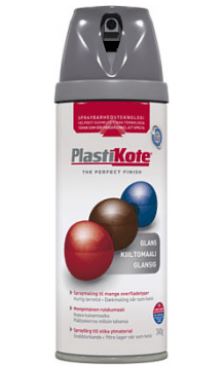 Plasti-kote Spraymaling Twist Blank Mellem Grå - 400ml