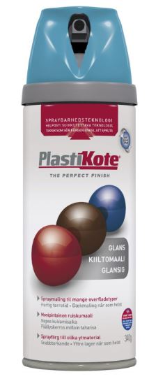 Plasti-kote Spraymaling Twist Blank Turkisblå - 400ml