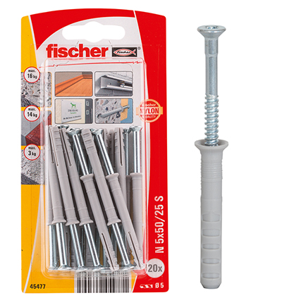 Fischer Sømdybel N ZK - 6x60mm - 15 stk/kort