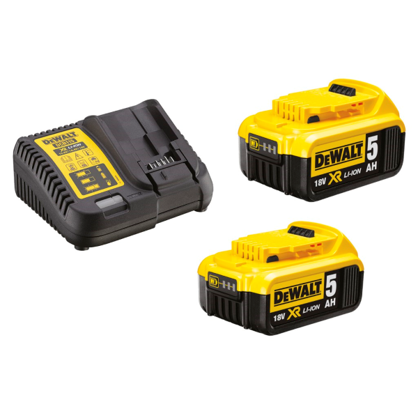 Først Orient diskret DEWALT batterisæt 18V XR oplader + 2x5Ah batterier - Opladere - Bygma