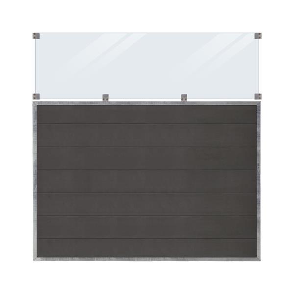 Plus Futura Komposithegn m/glas Skifergrå - 180x180cm