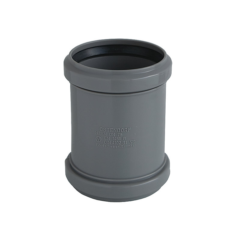 Dobbeltmuffe  110mm grå