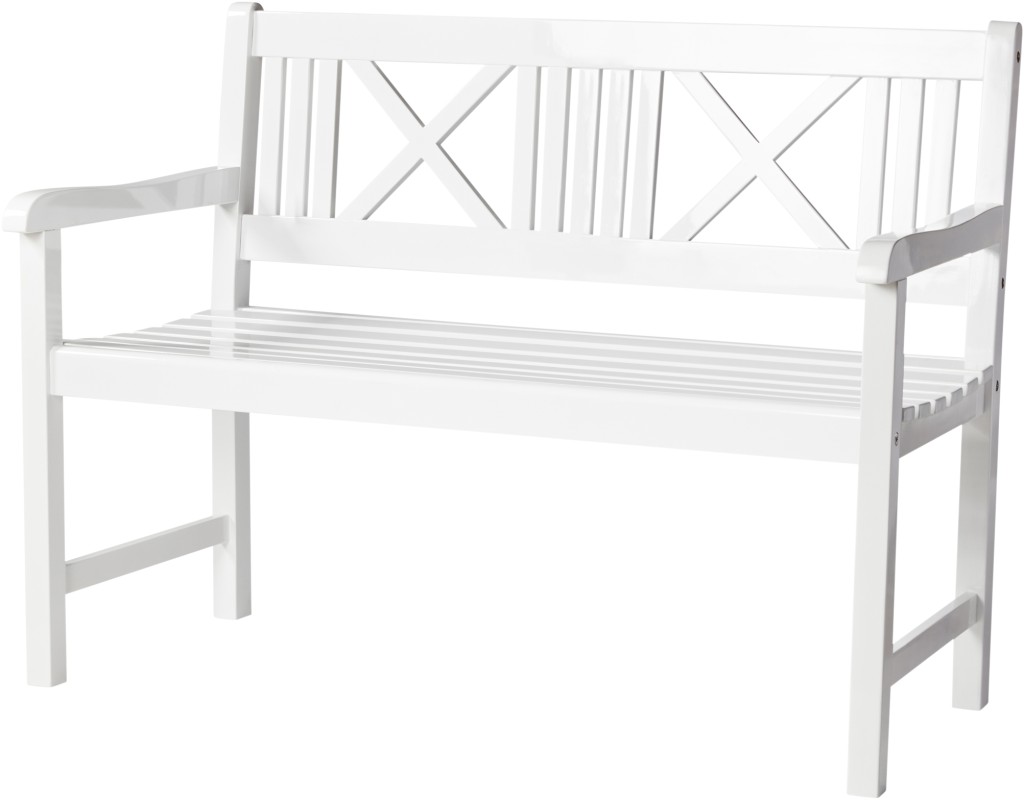 Cinas Rosenborg Bænk Hvid - 120x59x89cm * bemærk ekstra leveringstid 