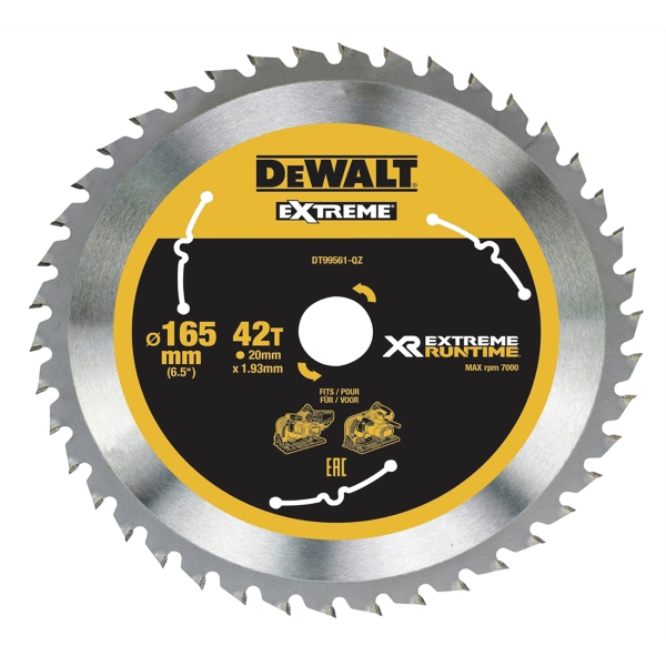 interferens bue dobbelt DEWALT Rundsavklinge DT99561-QZ - 165x20mm - Savklinger - Bygma