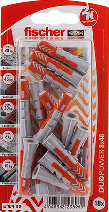 Fischer Dybel DuoPower - 8x40mm - 18 stk