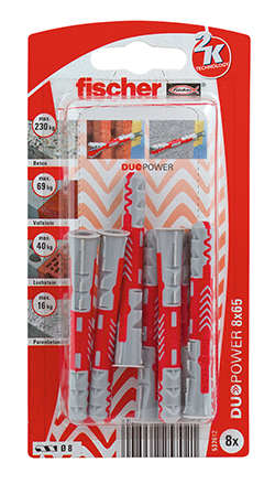 Fischer Dybel DuoPower - 8x65mm - 8 stk