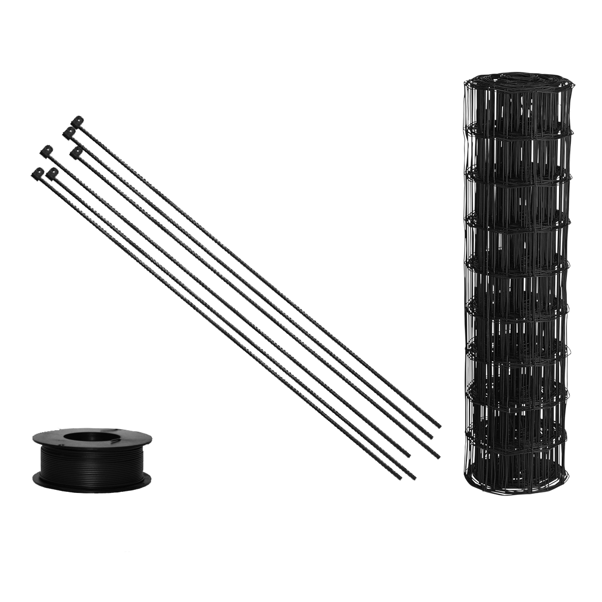 NSH Sort Trådhegn - Sæt til 25 meter - 90 cm højt