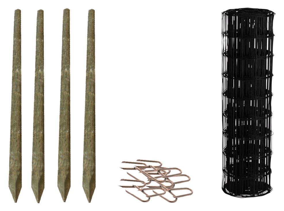 NSH Sort trådhegn - Sæt til 25m - 80 cm højt