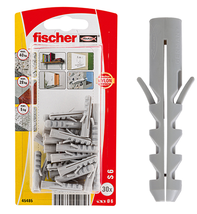 Fischer Nylondybel S 10 - 5 stk/kort