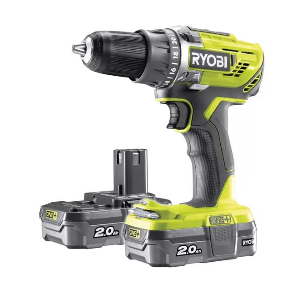 Ryobi ONE+ Bore- og Skruemaskine - 18V R18DD3-220S inkl. Batterier