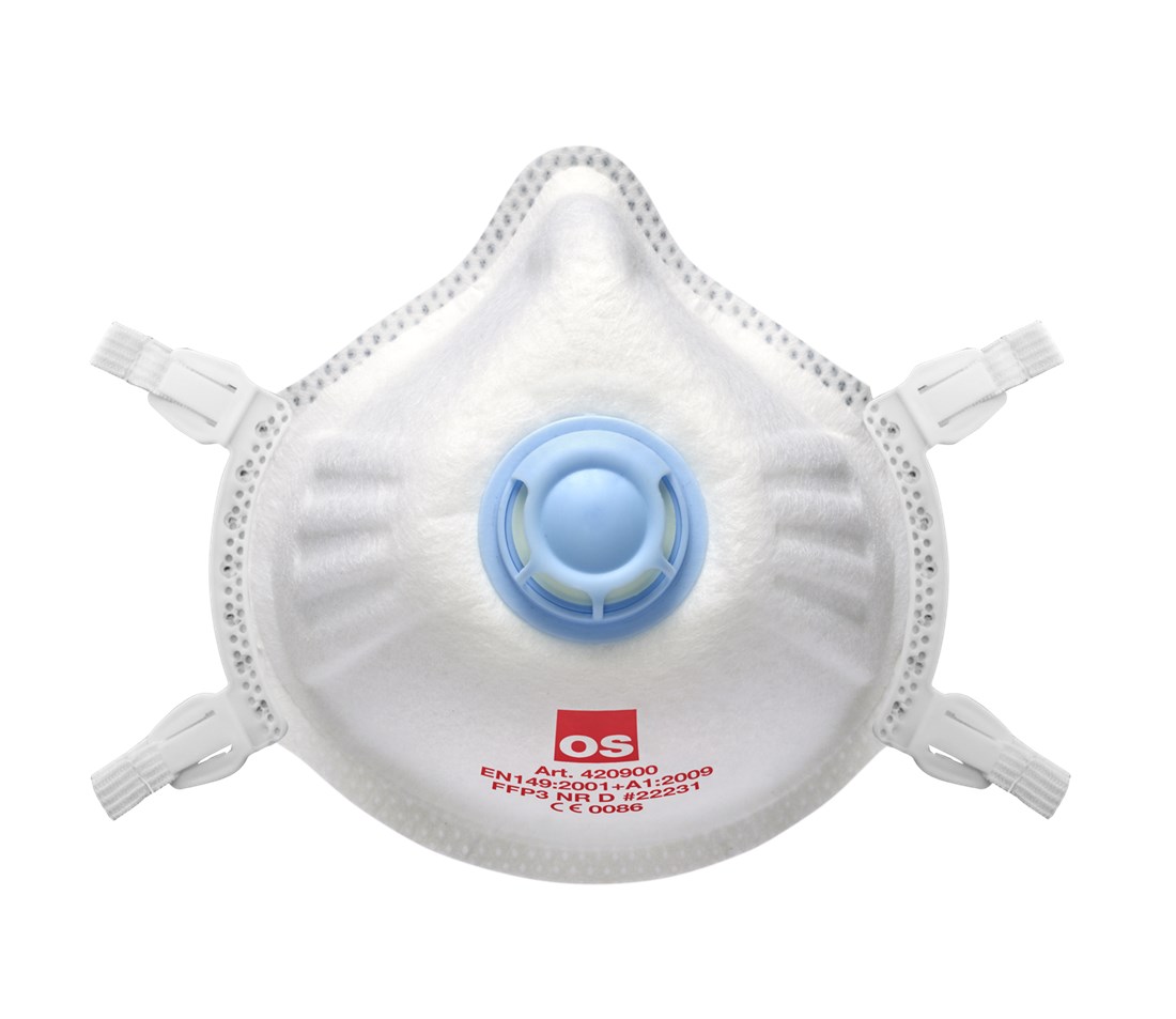 OS Engangsmaske 420900 KL. FFP3-V M/ Ventil - 5 stk/pk