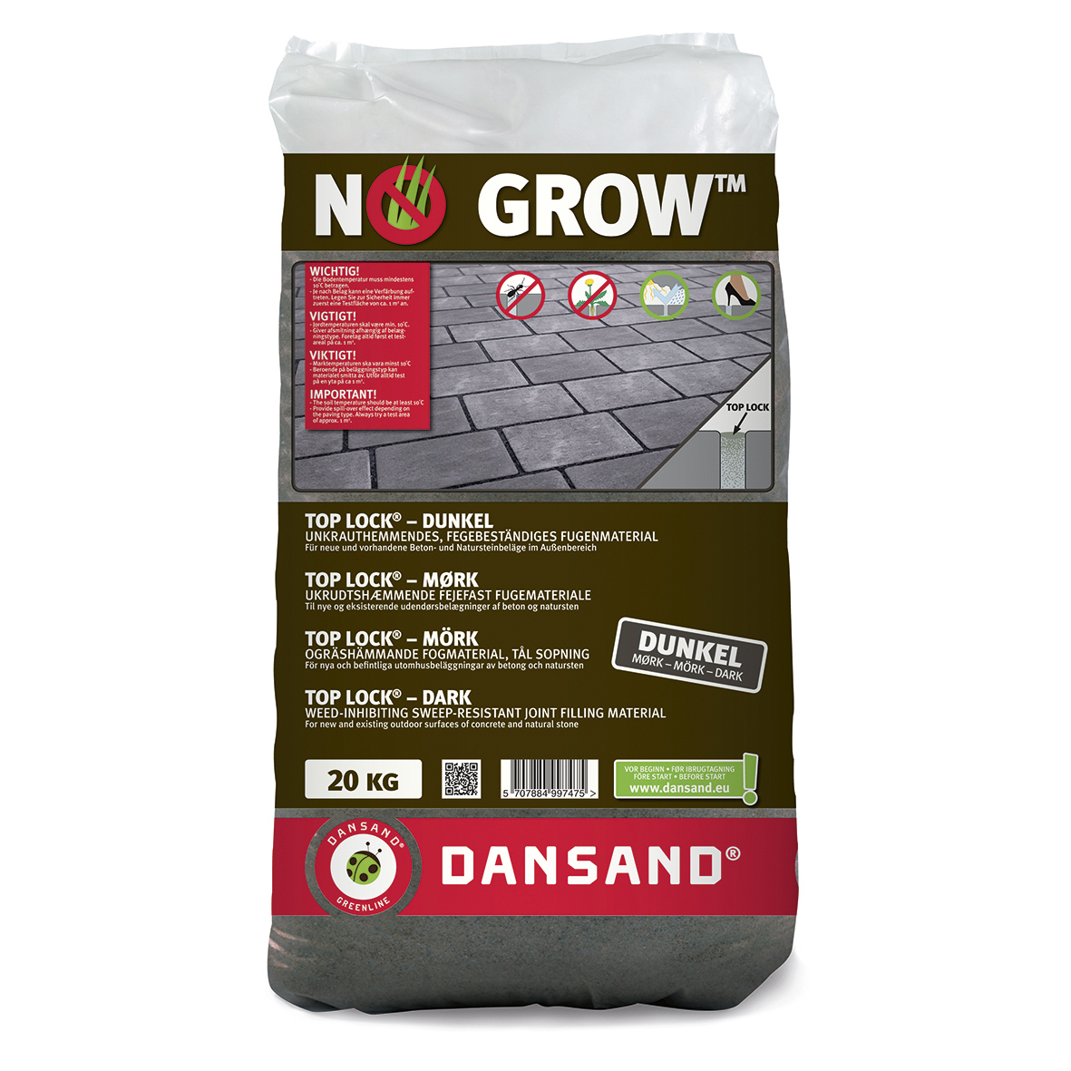 Skalflex No Grow Fugesand top lock Mørk - 20kg