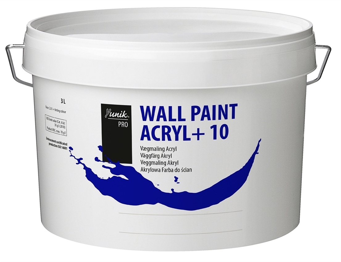 Yunik Pro Vægmaling Glans 10 Acryl+ Hvid - 3L