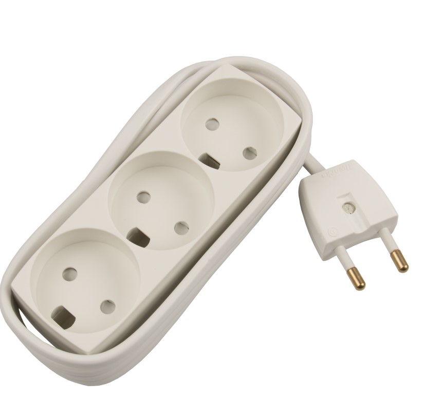 Unite Stikdåse 3 Udtag U/Jord Hvid