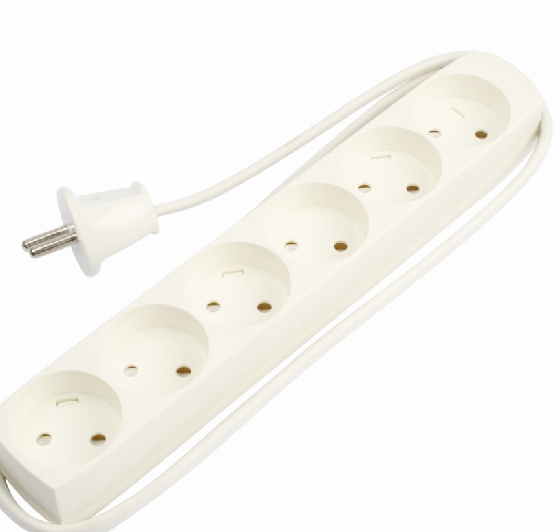 Unite Stikdåse T6 6 Udtag Hvid - 1,5m