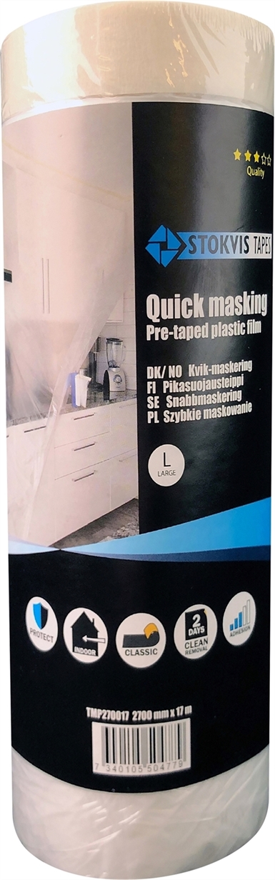 Stokvis Afdækningsplast m/Tape - 2700mmx17m