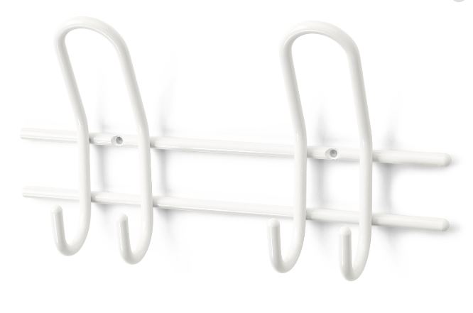 Habo Knagerække Saturn Hvid - 2 dobbeltkroge