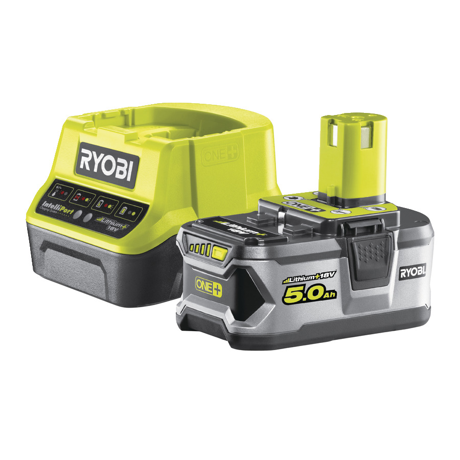 Ryobi ONE+ Batteri 5.0Ah og Lader – 18V RC18120-150