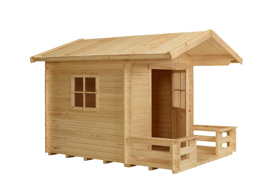 PLUS Byg Selv Legehus i Træ med Terrasse