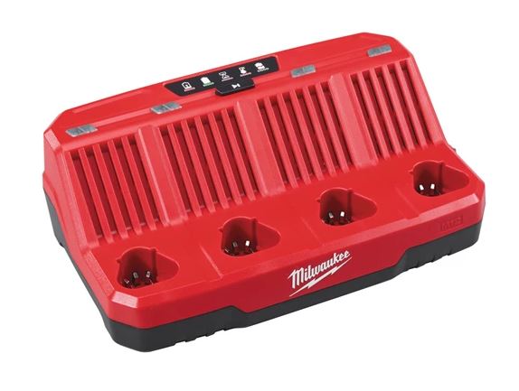 Milwaukee M12 lader - Multilader med 4 tilslutninger