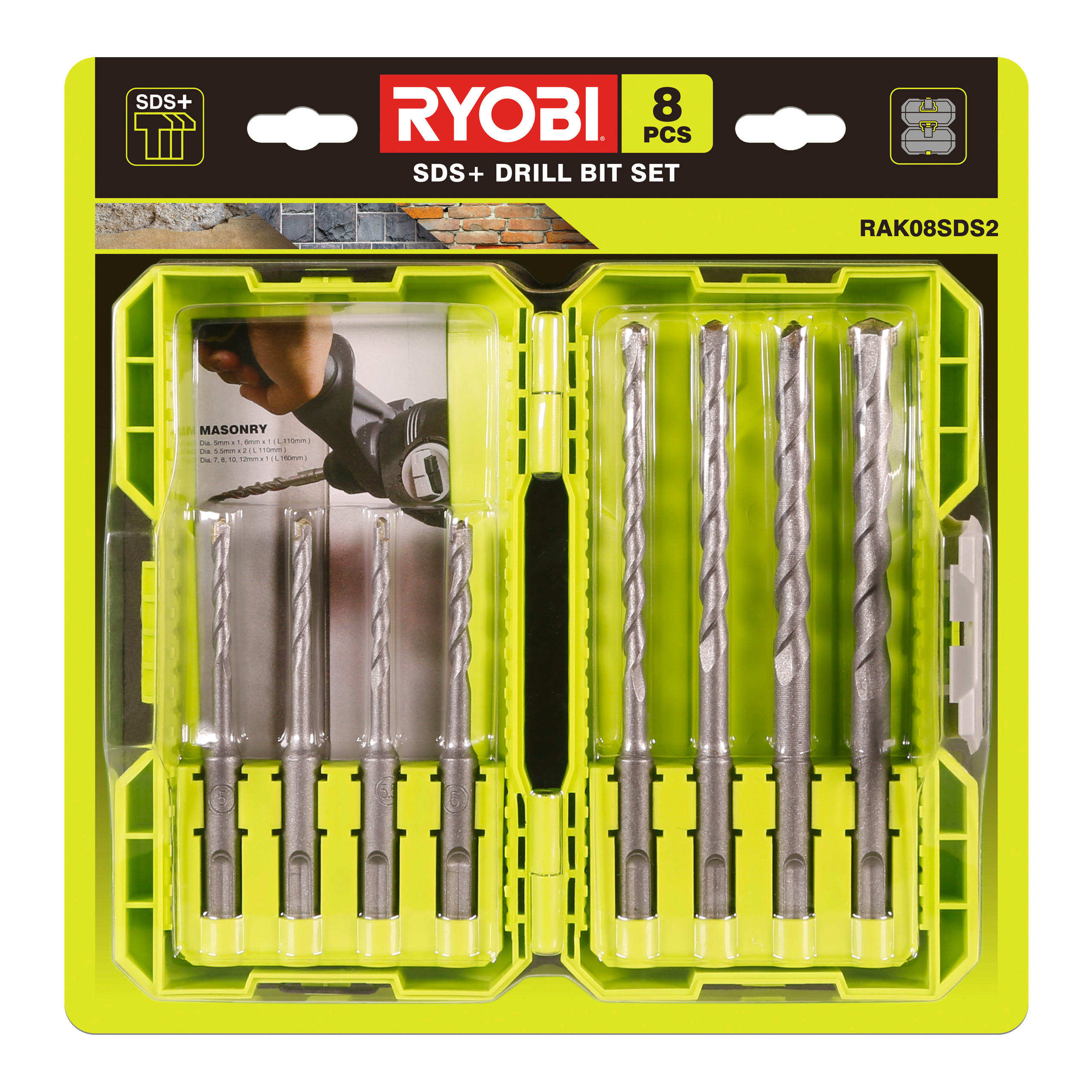 Ryobi Borsæt SDS+ RAK08SDS2