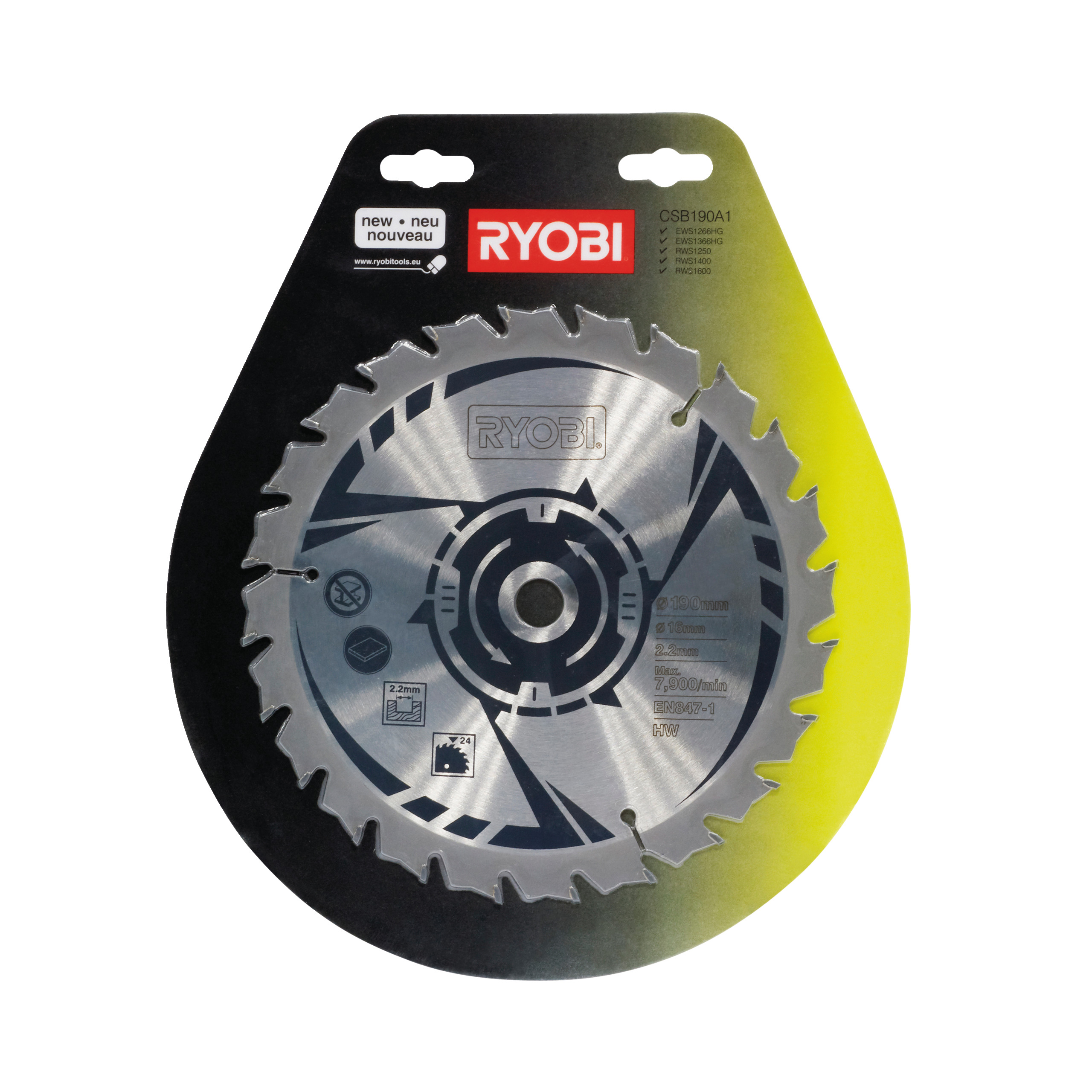 Ryobi Savklinge CSB190A1 - 190x16mm