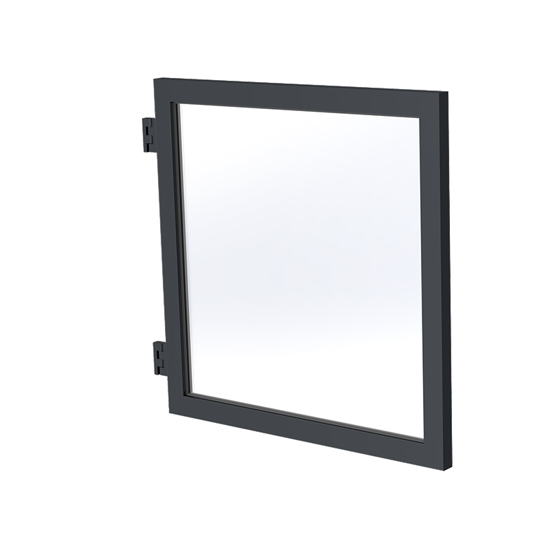 Plastmo Låge M/Lamineret Klar Glas Antracit - 95x900x950mm