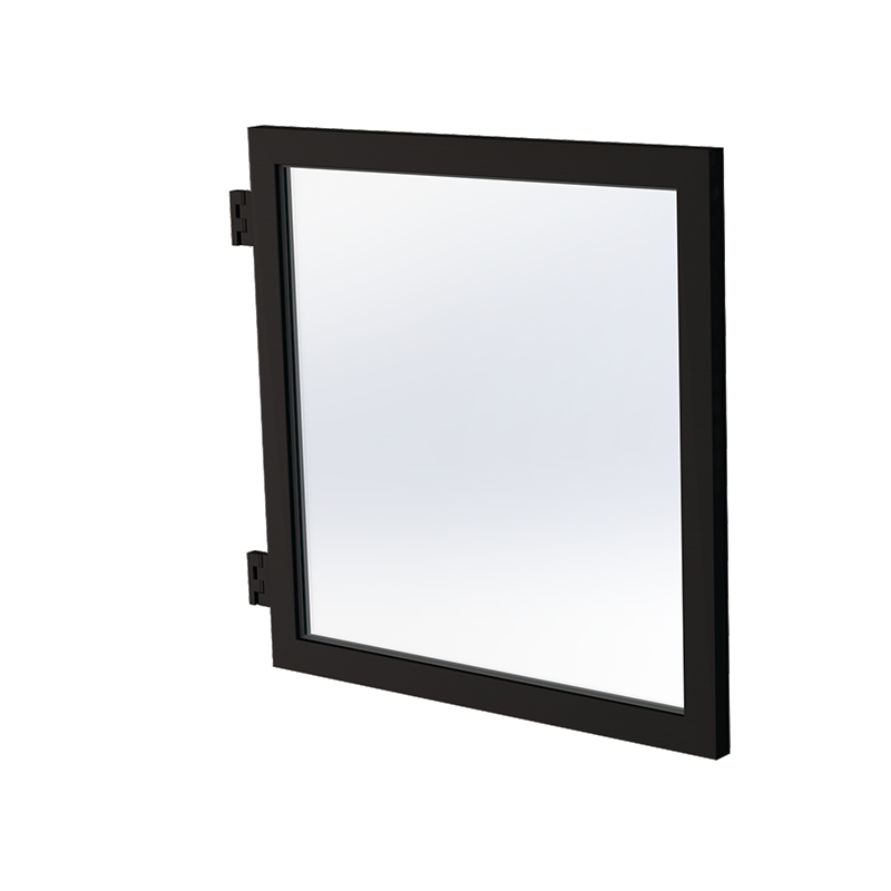 Plastmo Låge M/Lamineret Klar Glas Sort - 95x900x950mm