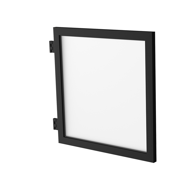 Plastmo Låge M/Lamineret Frostet Glas Sort - 95x900x950mm