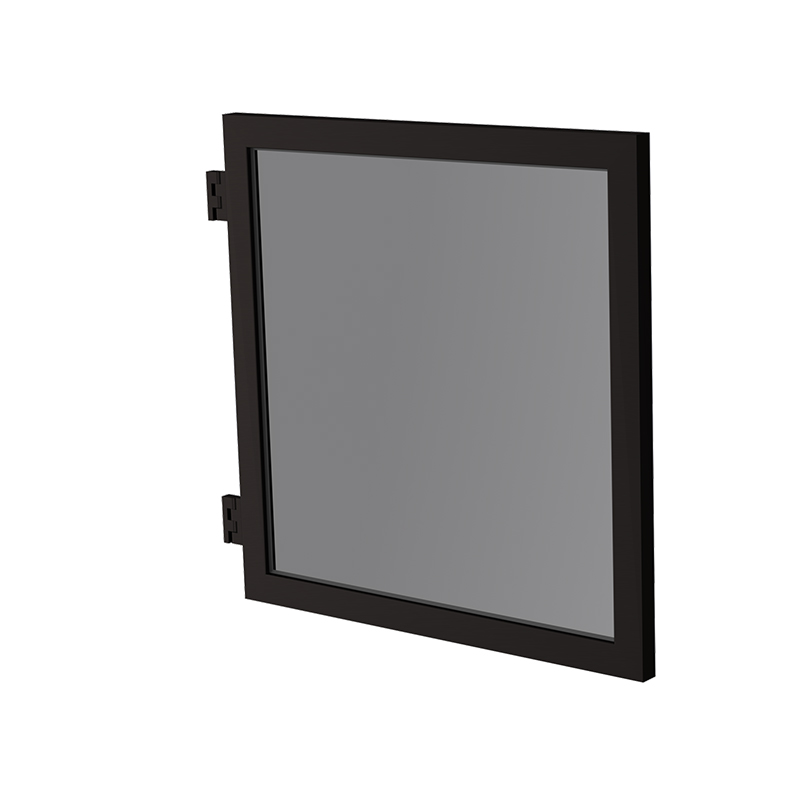 Plastmo Låge M/Lamineret Røgfarvet Glas Sort - 95x900x950mm