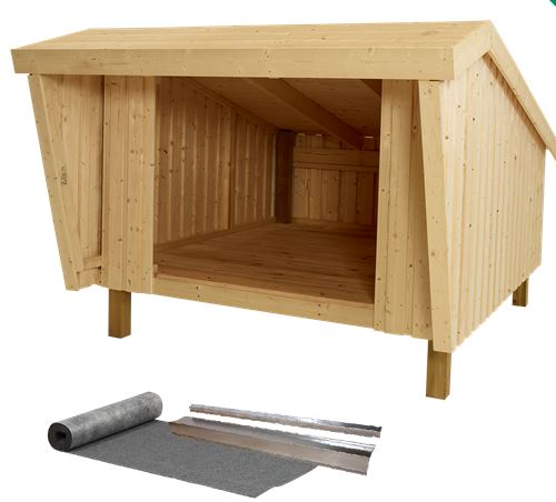 PLUS Shelter i Træ - Byg Selv inkl. Tagpap og lister