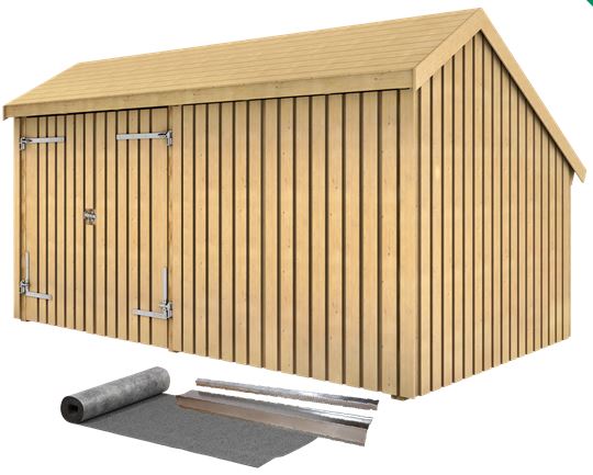 Plus Byg Selv Havehus og redskabsskur i træ - 10,5m² 