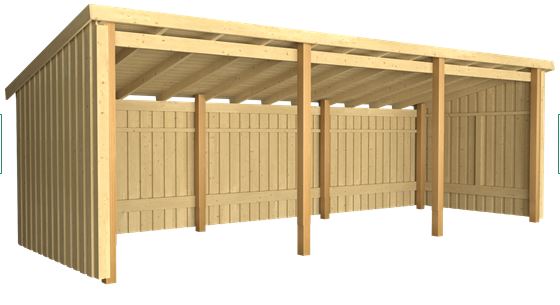 PLUS Byg Selv Havehus og Redskabsskur i Træ - 14m²