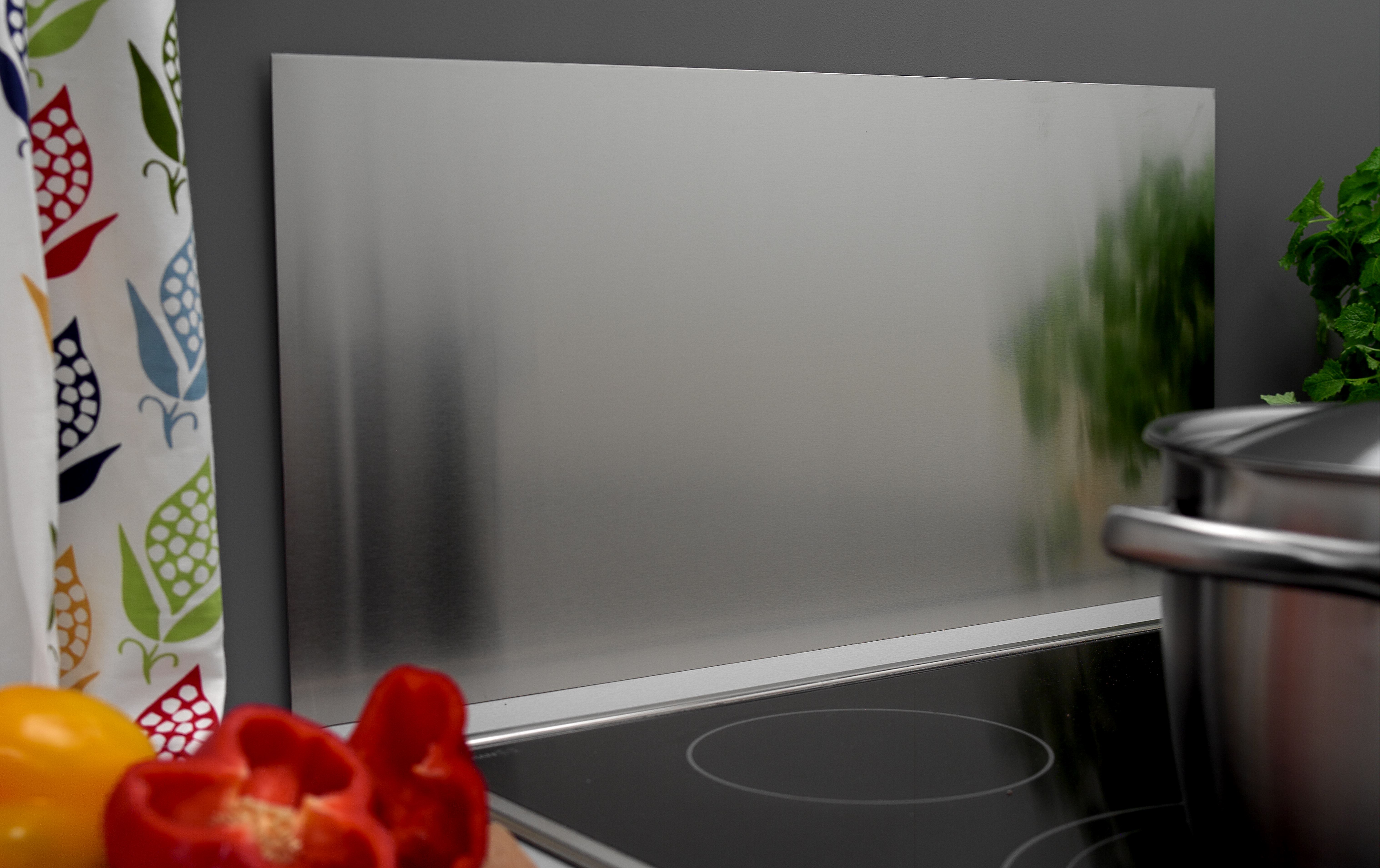 Millarco Stænkplade firkantet i rustfrit stål - 80x40cm