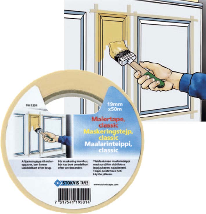 Stokvis Afdækningstape Hvid - 19mm