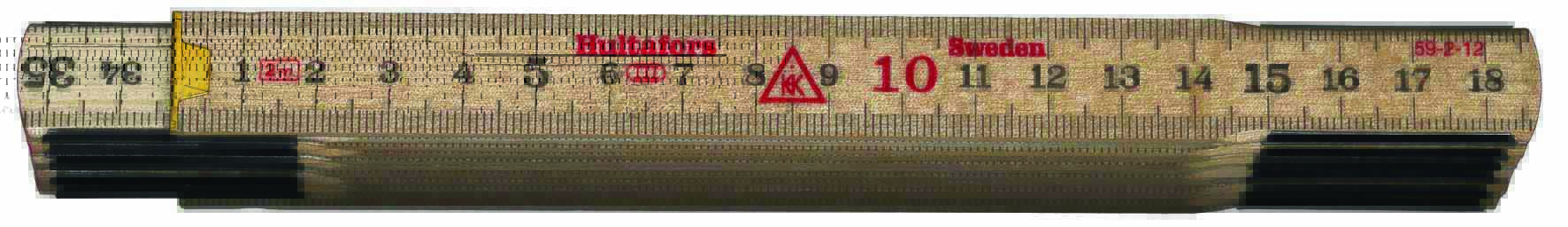 Hultafors Tommestok - 12 Led af træ - 2m 