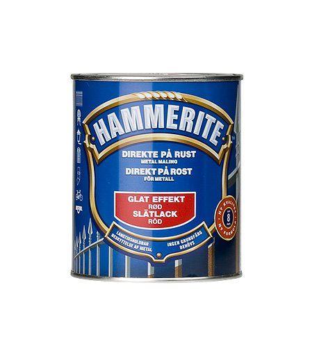 Hammerite Metalmaling Glat-effekt Rød - 750ml