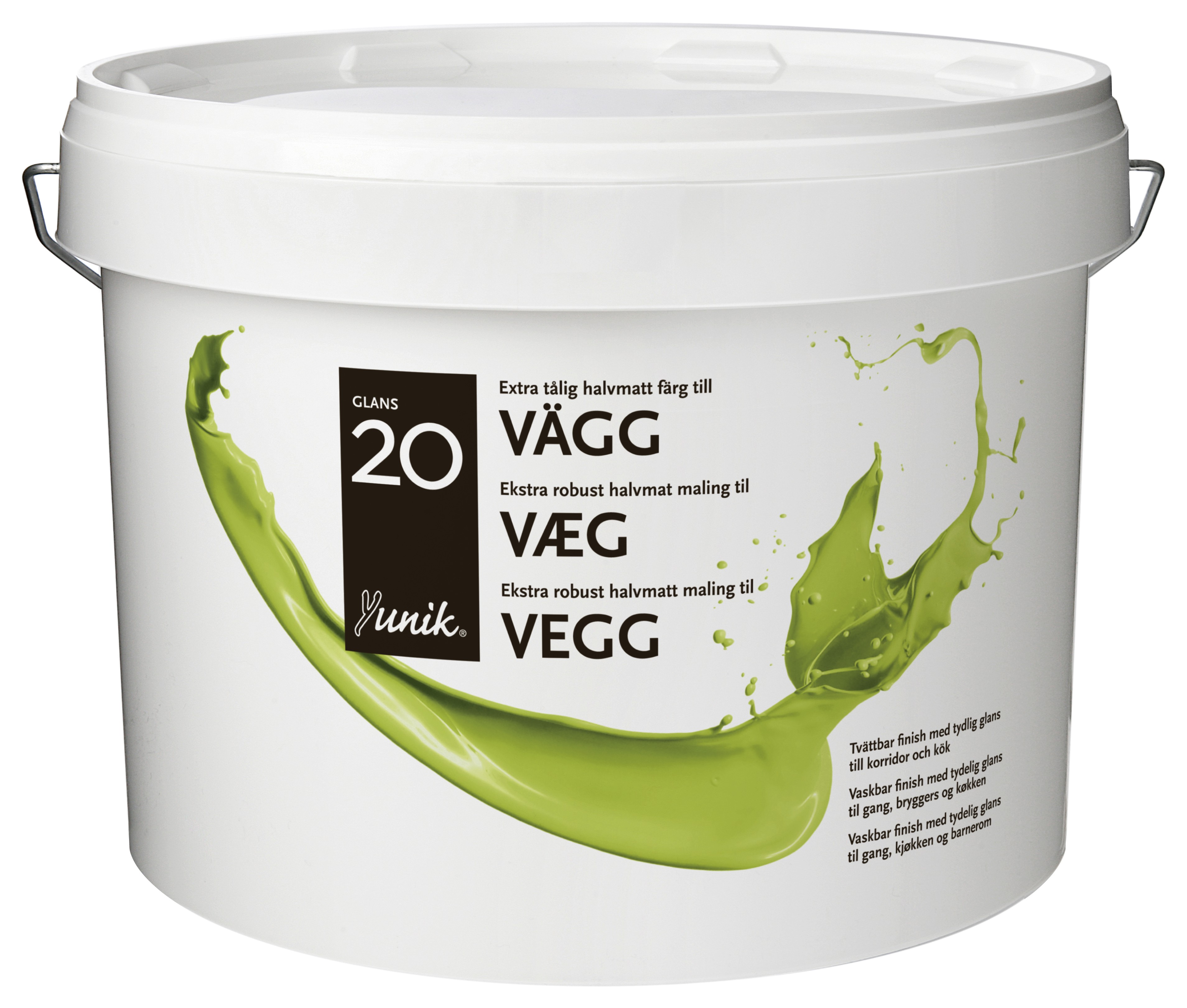 Yunik Vægmaling - Glans 20 - Vælg Farve & Størrelse