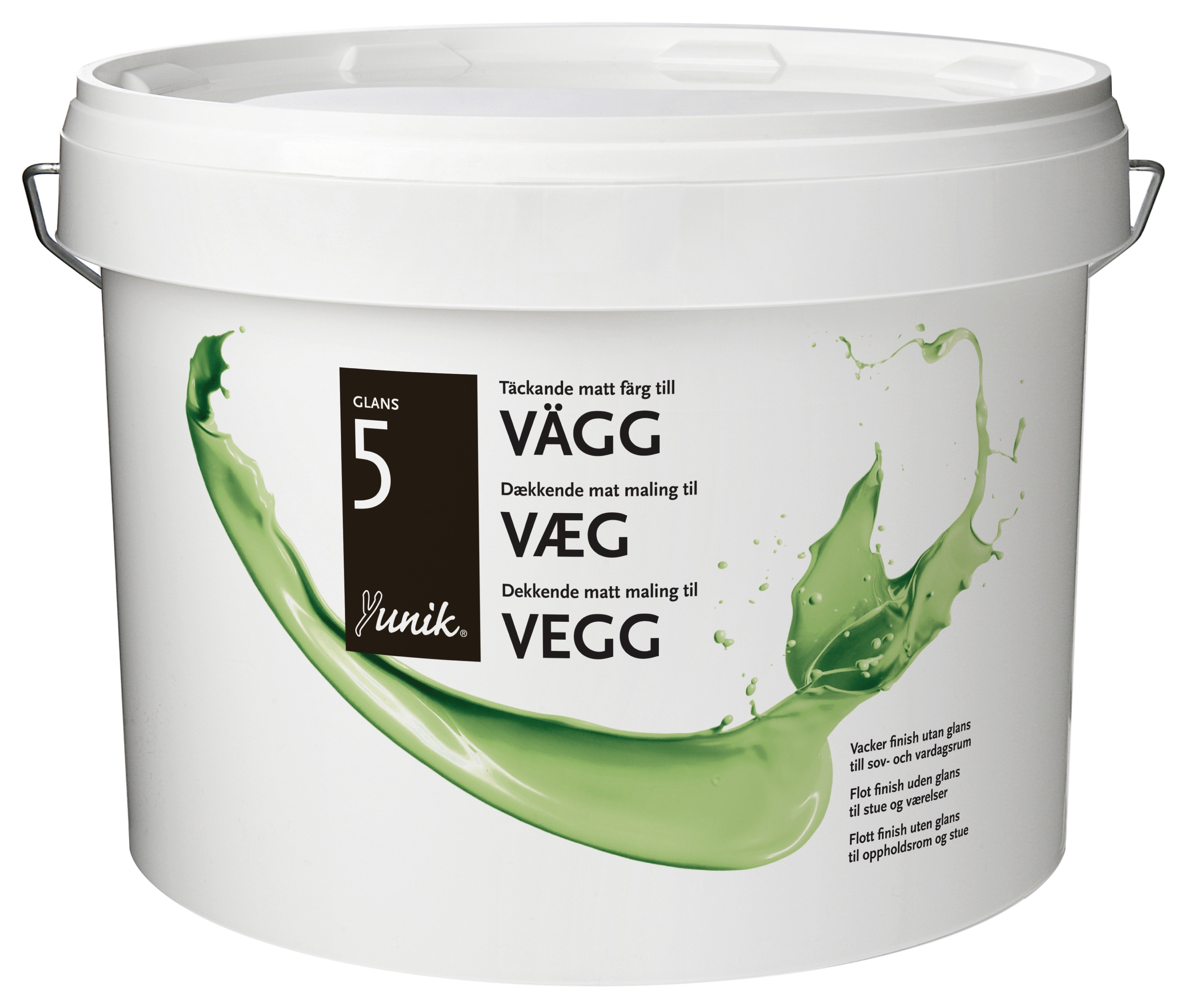 Yunik Vægmaling Glans 5 Hvid -  10L