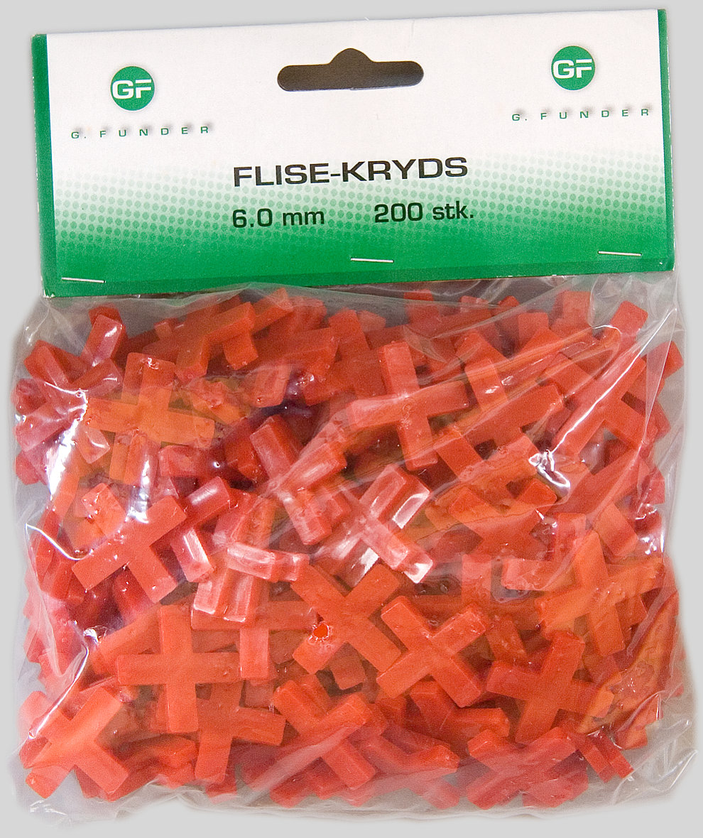 G. Funder Flisekryds 200 stk - 6mm
