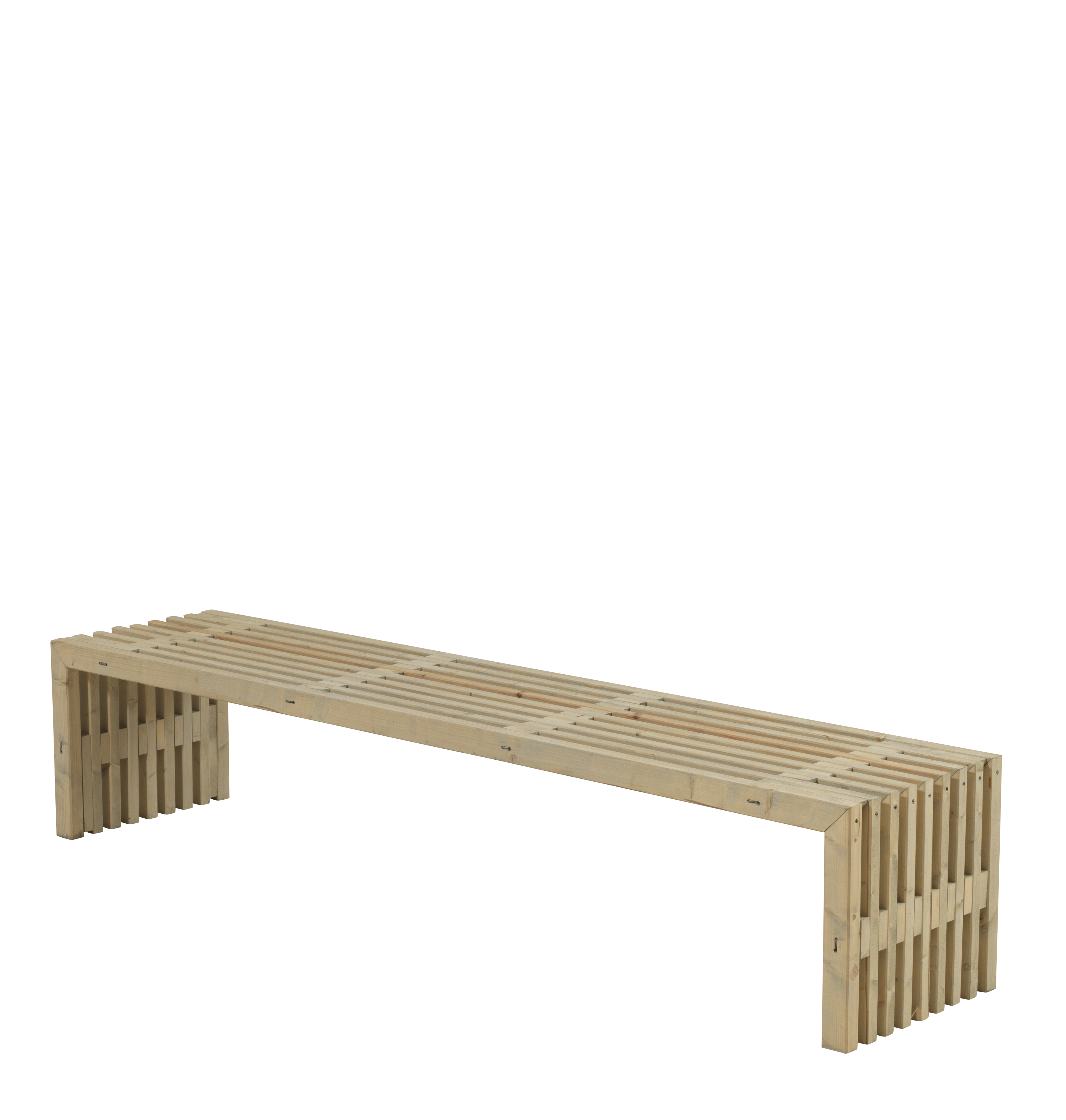 Plus Trallebænk Rustik Drivtømmerfarvet - 49x45x218cm