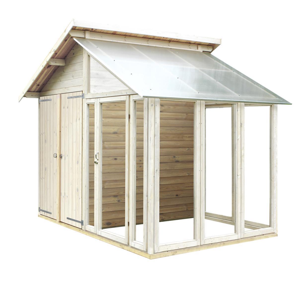 PLUS Byg Selv Drivhus og Redskabsskur i Træ - 6,57 m²