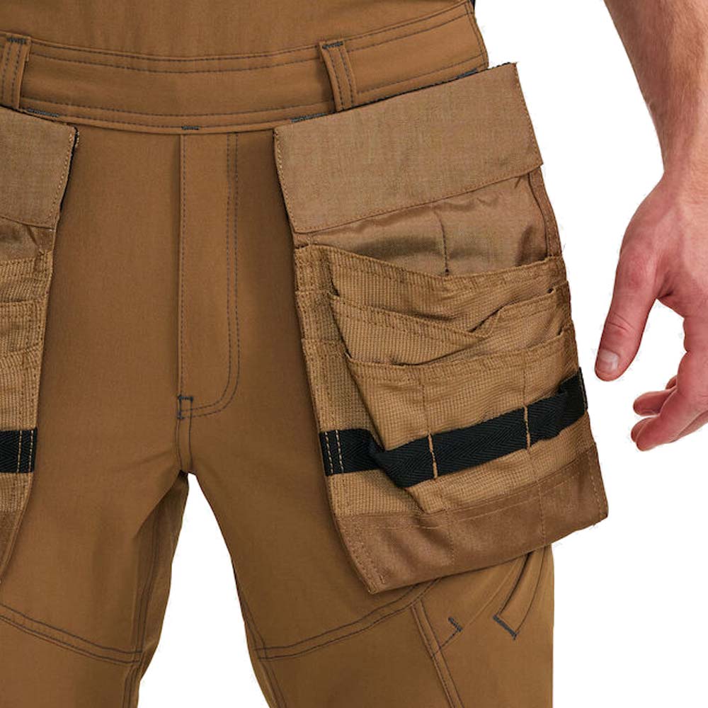 Hæmgelommer på brune Engel arbejdsbukser