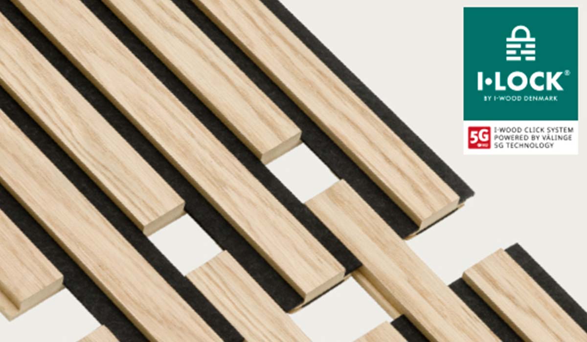 Samling af I-Wood akustikpaneler med I-Lock