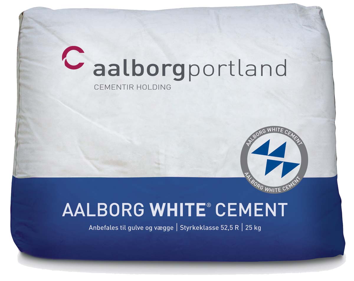 Blå Pose med Aalborg Portland WHITE Cement