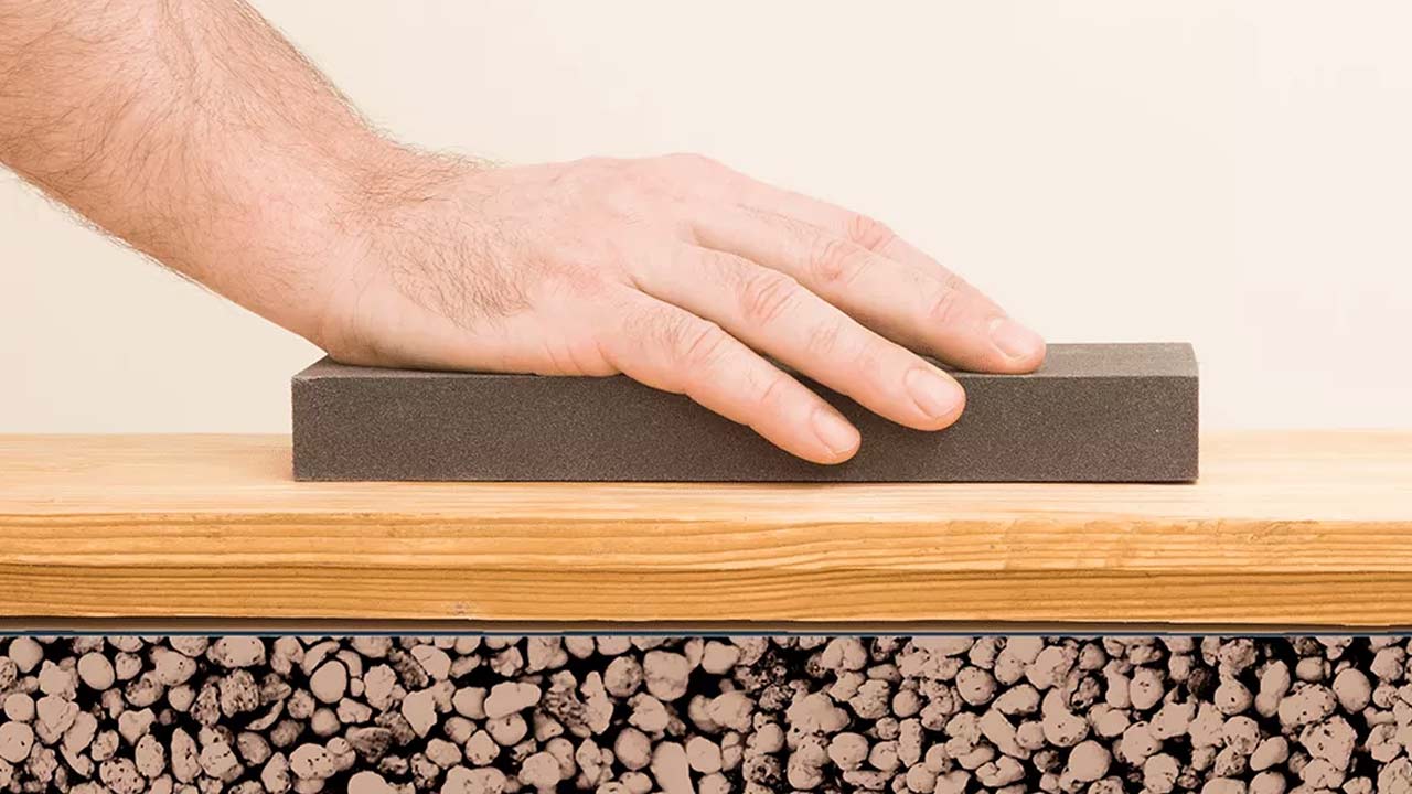 Illustration af lecakugler som undergulv