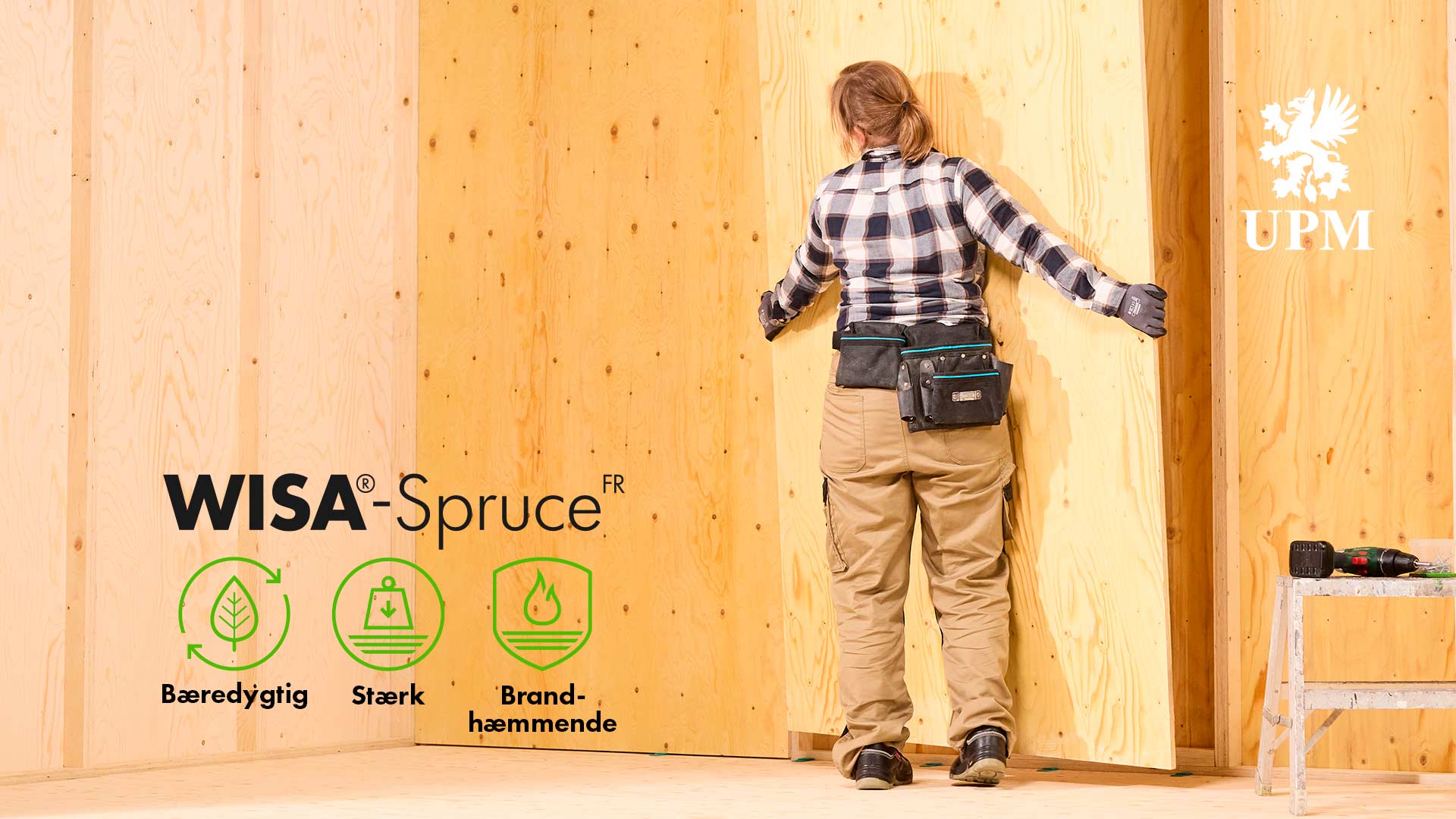 Brandhæmmende krydsfiner WISA Spruce FR