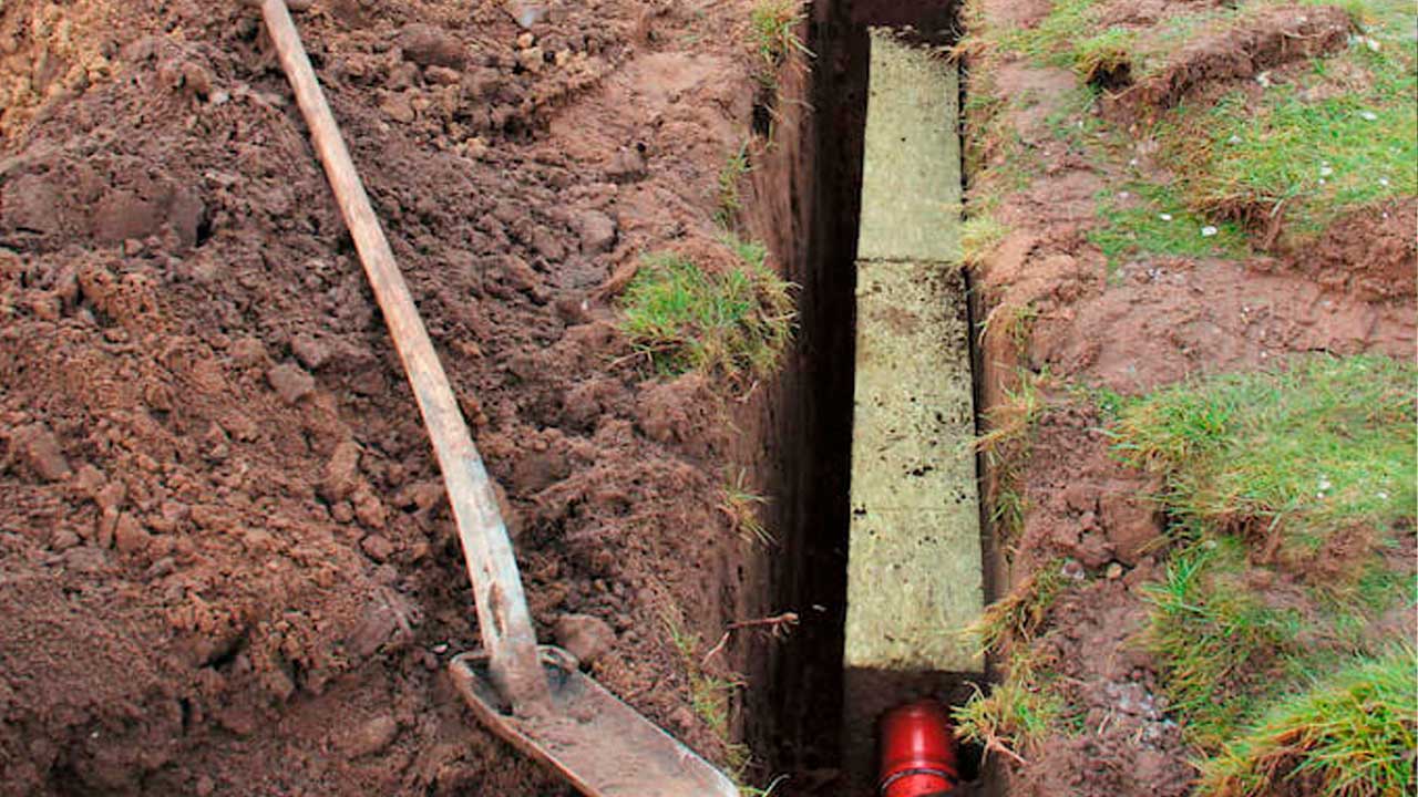 Nedgravning af faskine i stenuld